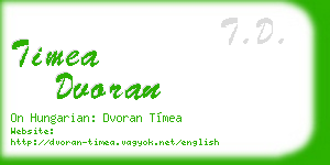 timea dvoran business card